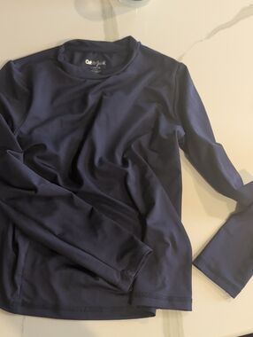 Cat & Jack Long-Sleeve Crew Tee in Navy